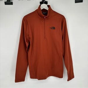 The North Face Dark Orange 1/2 Zip Pullover Small Mens